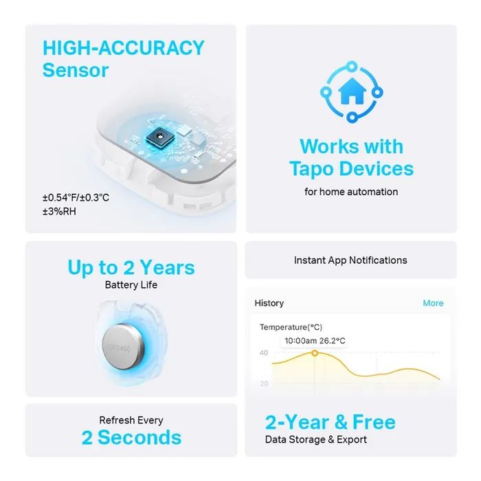 Датчик температуры TP-Link та вологості Tapo T310 smart (Tapo T310) изображение 3