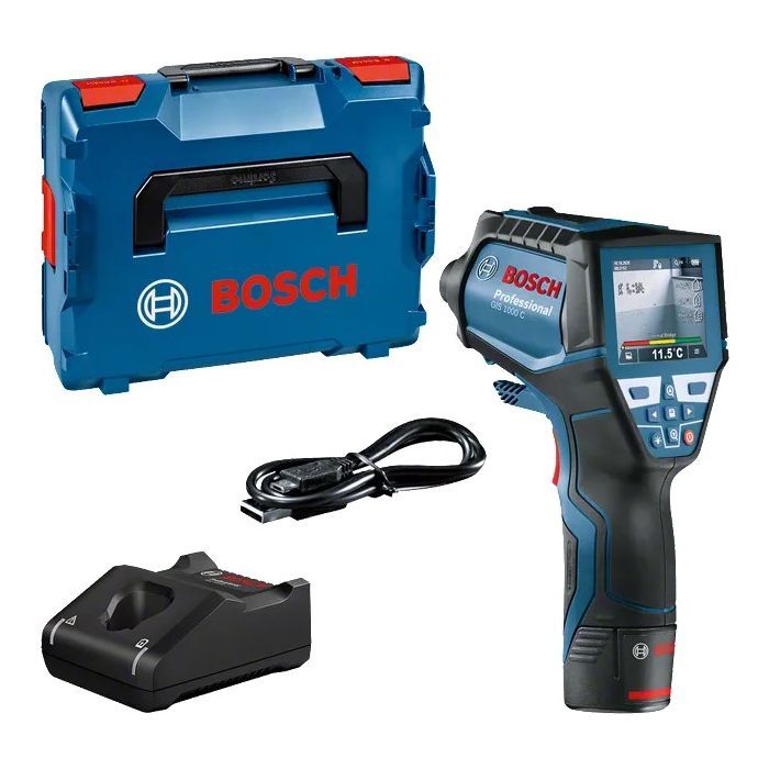 Пірометр Bosch Professional GIS 1000C, -40град. до +1000град., .0.2град., IP54, 0.54кг, кейс (0.601.083.301)