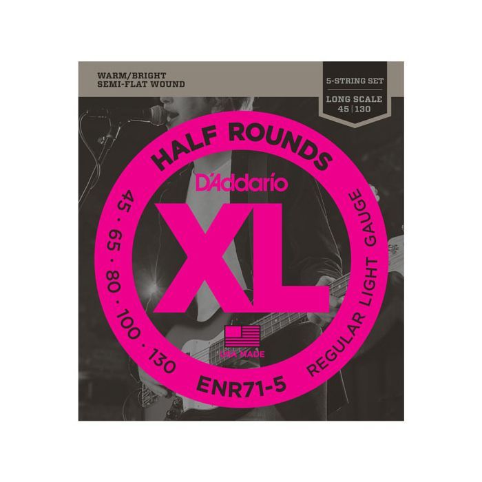 Струни для гітари D'Addario XL Nickel Half Rounds Bass 5 (45-130) (ENR71-5)