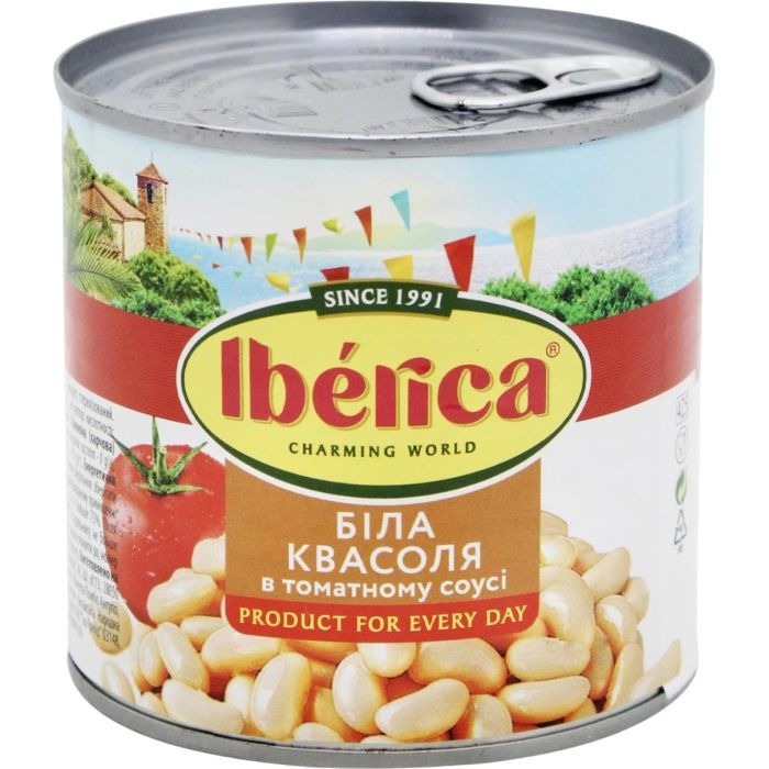 Овощная консервация Iberica Белая фасоль в томатном соусе 400 г (8436024299939)
