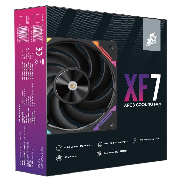 Кулер для корпуса 1stPlayer XF7 Black (XF7-BK-1IN1) изображение 12