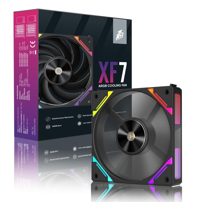 Кулер для корпуса 1stPlayer XF7 Black (XF7-BK-1IN1) изображение 13