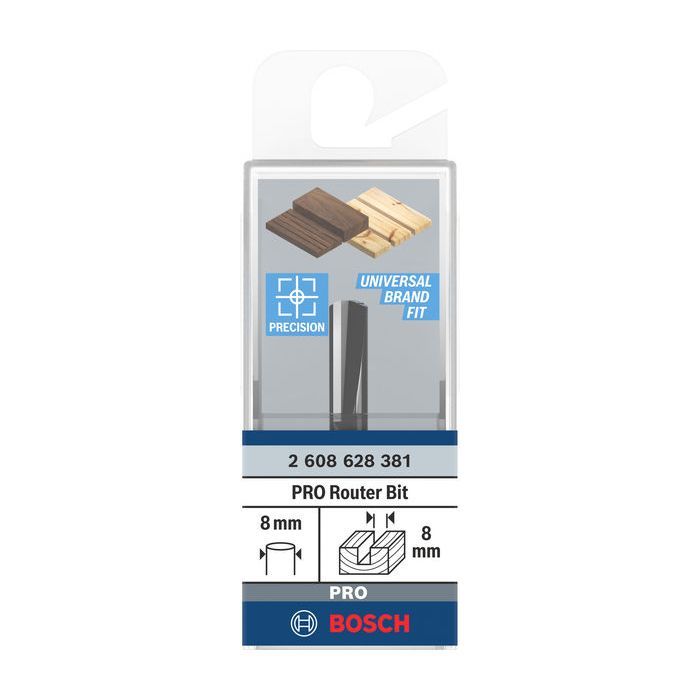 Фреза Bosch Professional пазова з двома лезами, Std, S8, D9, L20 (2.608.628.382) зображення 2