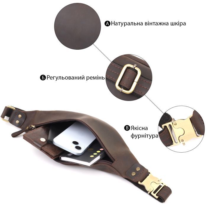 Сумка Shvigel Из натуральной кожи Коричневая (23130) изображение 4