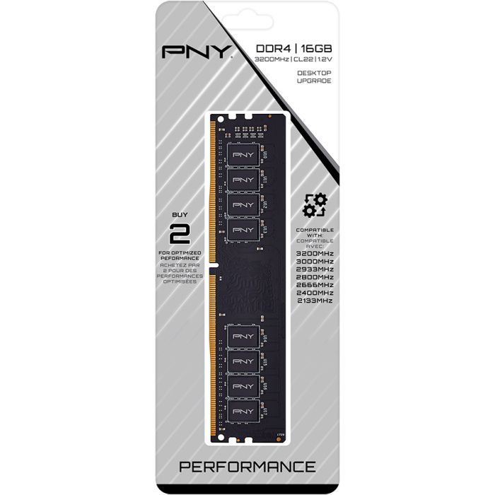 Модуль памяти для компьютера DDR4 16GB 3200 MHz PNY (MD16GSD43200-SI) изображение 3