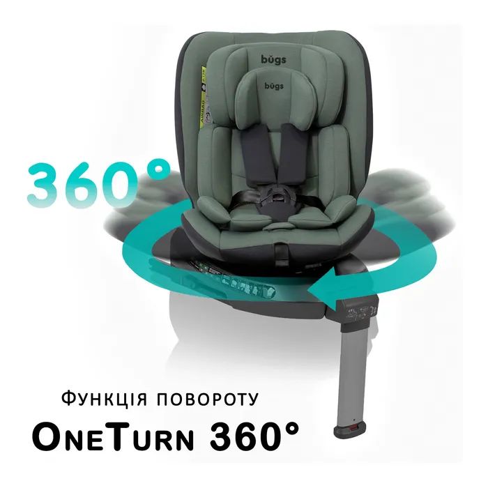 Автокресло Bugs Aera 360 i-Size, ISOFIX, (0–36 кг) Shadow Grey (4823056520003) изображение 8