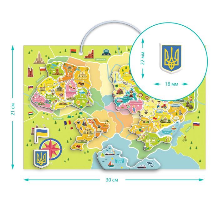 Навчальний набір DoDo Магнітна мапа України (200268) зображення 6