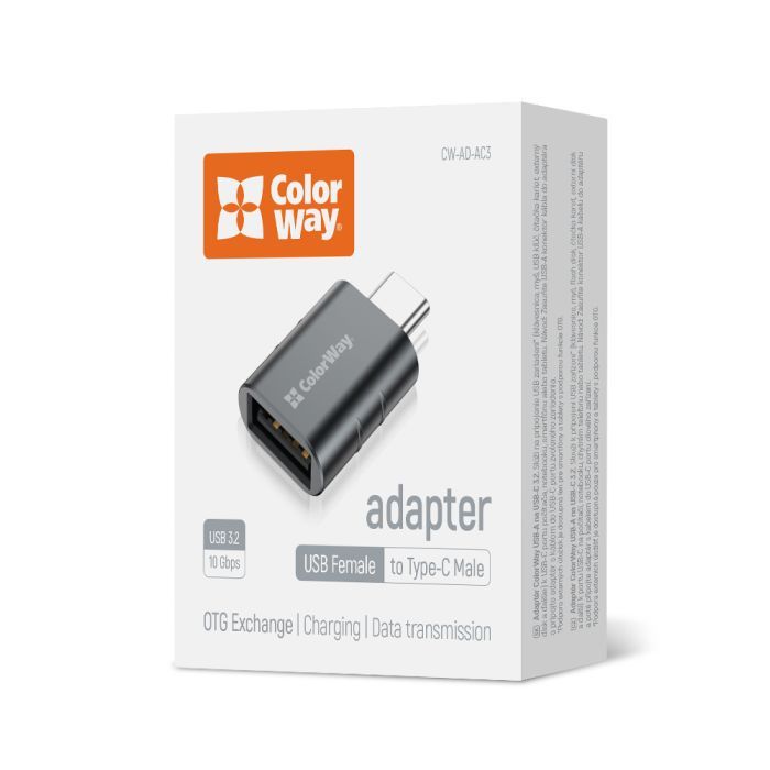 Переходник OTG USB 3.2 AF to USB-C ColorWay (CW-AD-AC3) изображение 11