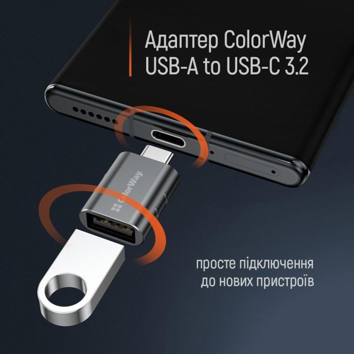 Переходник OTG USB 3.2 AF to USB-C ColorWay (CW-AD-AC3) изображение 6