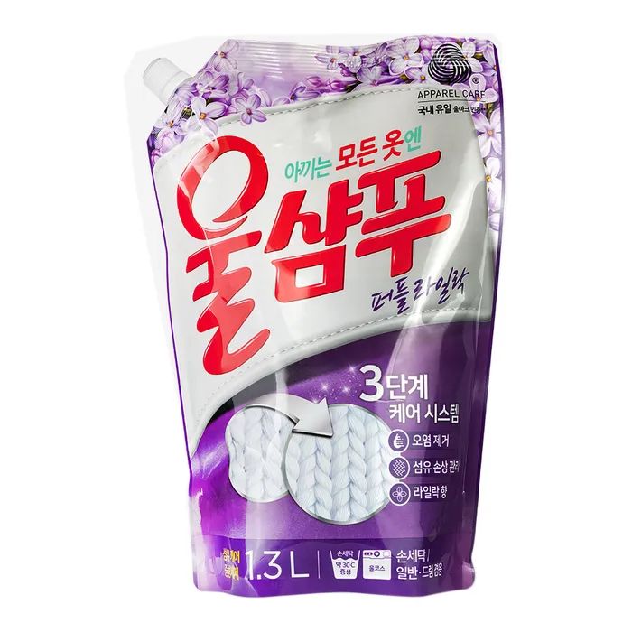 Гель для стирки Aekyung Wool Champoo Purple Lilac Для деликатной стирки 1.3 л (8801046879078)