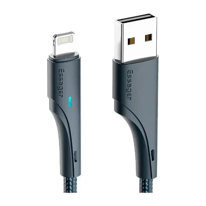 Дата кабель USB 2.0 AM to Lightning 1.0m 2.4A black Essager (EXCL-LS01)