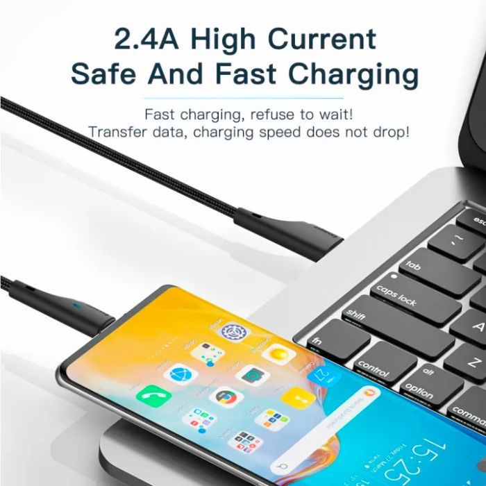 Дата кабель USB 2.0 AM to Lightning 1.0m 2.4A black Essager (EXCL-LS01) зображення 5
