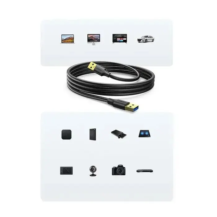Дата кабель USB 3.0 AM/AM 3.0m US128 black Ugreen (90576) зображення 7