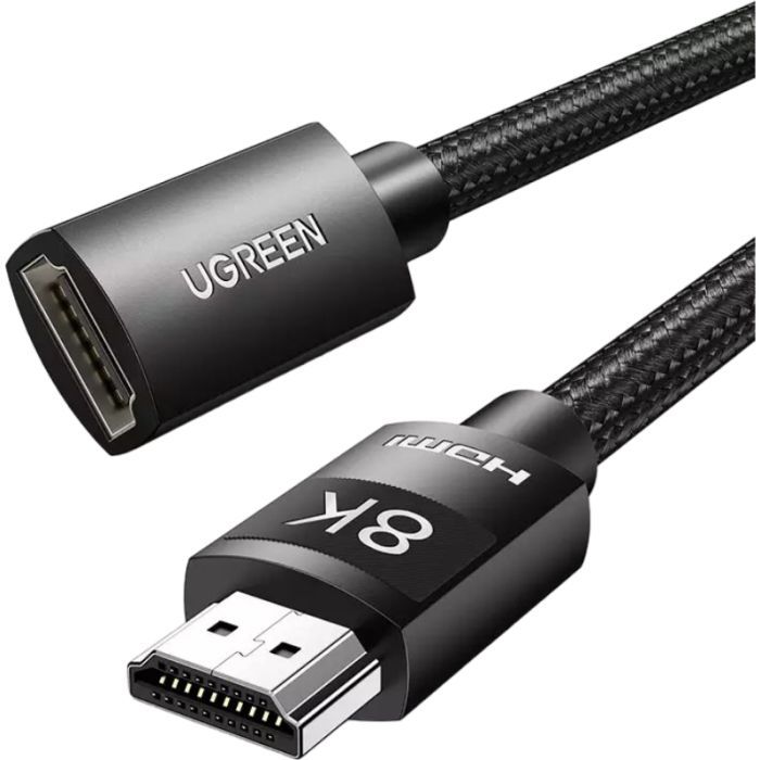 Кабель мультимедийный HDMI M to HDMI F 1.0m 8K HD151 black UGREEN (40447)