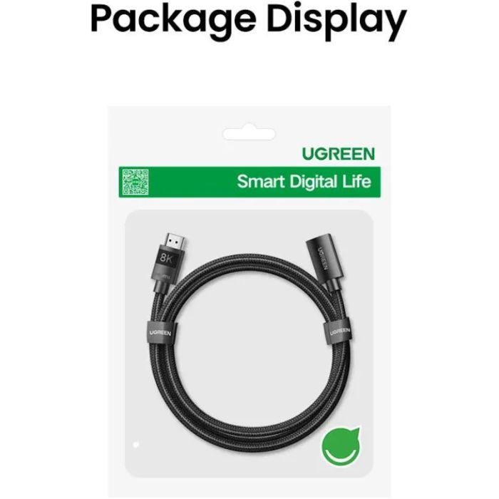 Кабель мультимедийный HDMI M to HDMI F 1.0m 8K HD151 black UGREEN (40447) изображение 8