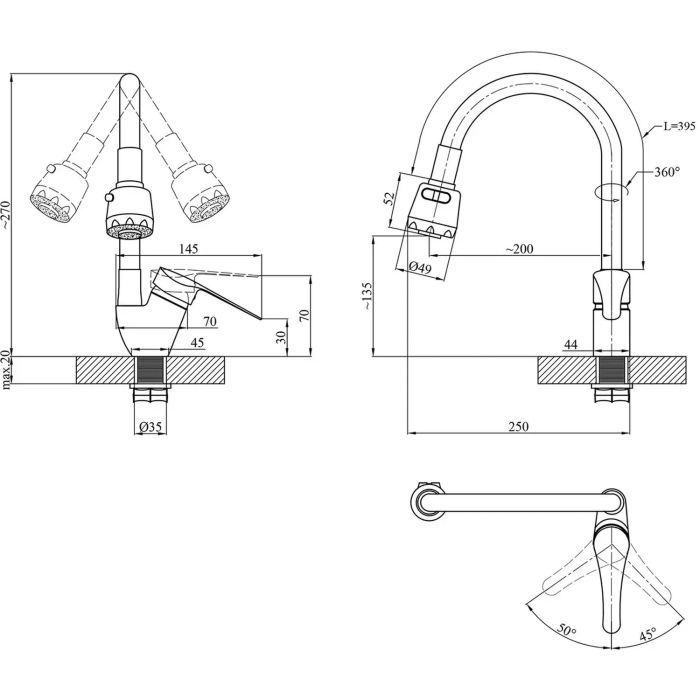 Смеситель Agua Sevilla-C039VRD (CV033914) изображение 7