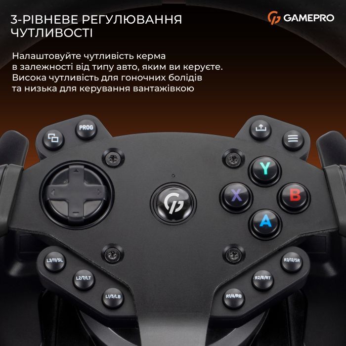 Руль GamePro RW575PM з педалями та коробкою передач XBOXONE/PS4/PS3/PC/SWITCH (RW575PM) изображение 11