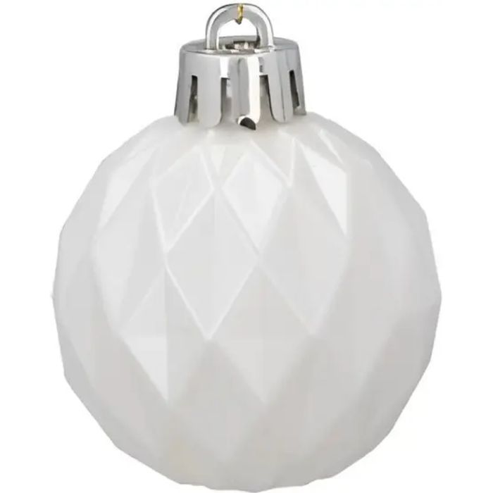 Елочная игрушка Chomik пластикові кульки 16 шт, 4 см, сріблясті і біли (5900779877351_3) изображение 4