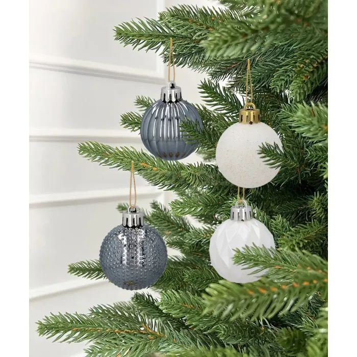 Елочная игрушка Chomik пластикові кульки 16 шт, 4 см, сріблясті і біли (5900779877351_3) изображение 7