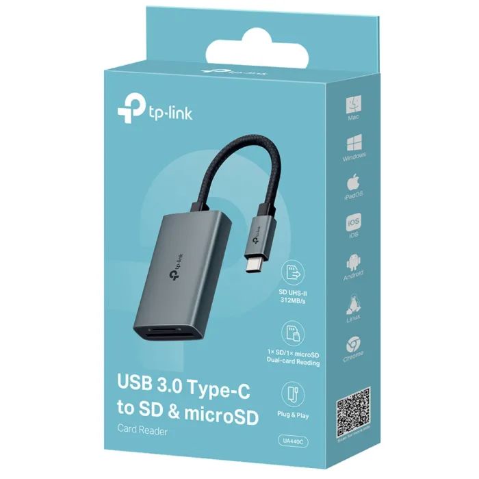Считыватель флеш-карт TP-Link USB-C to SD/TF (UA440C) изображение 4