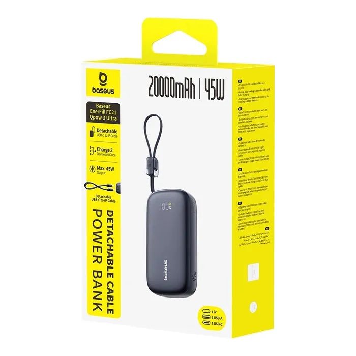 Батарея універсальна Baseus EnerFill FC21 Qpow 3 Ultra 20000mAh 45W Black (E0027P00) зображення 5
