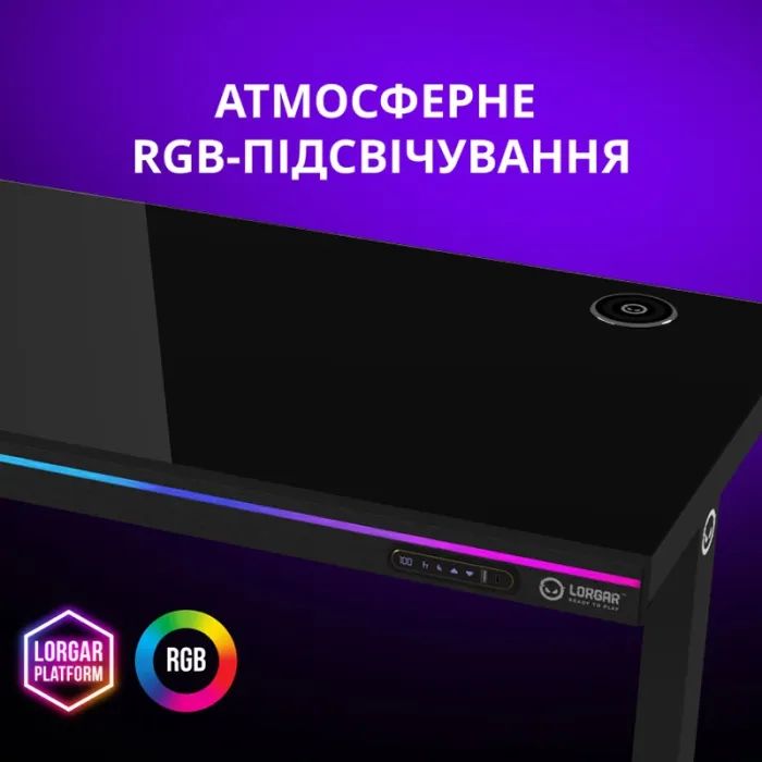 Комп'ютерний стіл Lorgar PRO 80G Glass Black (LRG-DP80G) зображення 11