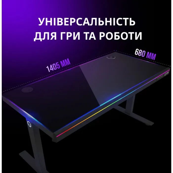 Комп'ютерний стіл Lorgar PRO 80G Glass Black (LRG-DP80G) зображення 9