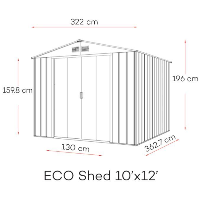 Садовий будиночок Duramax металевий Eco 320х360х196 см зелений-білий (10741) зображення 2