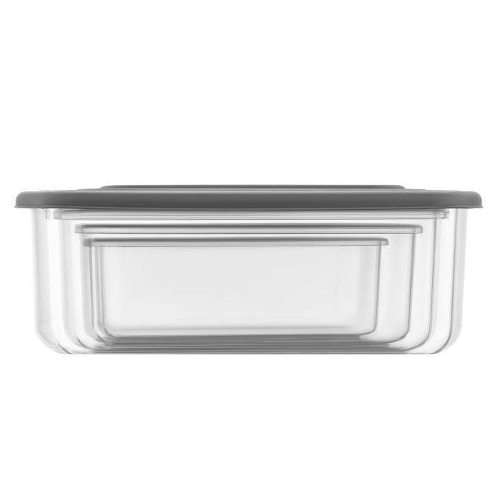 Пищевой контейнер Ardesto Fresh Набір 0.25/0.5/0.75/1.2л, пластик, прямокутна, сірий (AR1312R) изображение 2