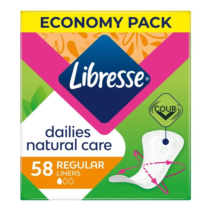 Щоденні прокладки Libresse Natural Care Dailies 58 шт. (7322540575453)