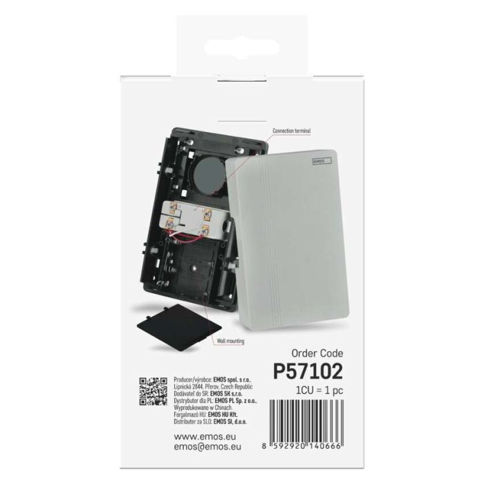 Дверной звонок EMOS P57102 Wiredl 4AA (1.5V) or 8/12/24V (P57102) изображение 12