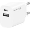 Зарядное устройство Grand-X 1xUSB-C + 1xUSB 21W OCP white (CH-21W)