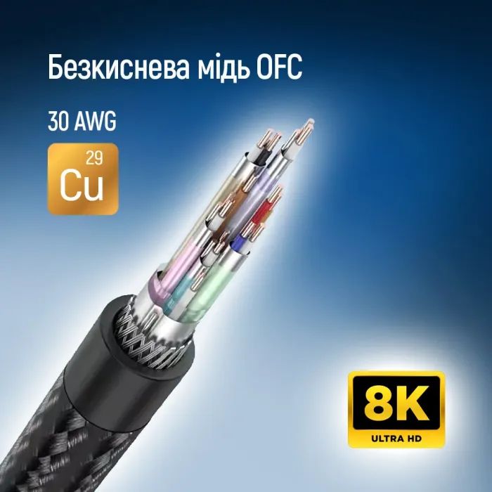 Кабель мультимедійний DisplayPort M to DisplayPort M 1.5m V1.4 8K black ColorWay (CW-CBDP093-BK) зображення 12