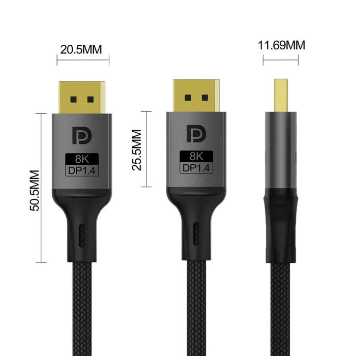 Кабель мультимедійний DisplayPort M to DisplayPort M 1.5m V1.4 8K black ColorWay (CW-CBDP093-BK) зображення 3