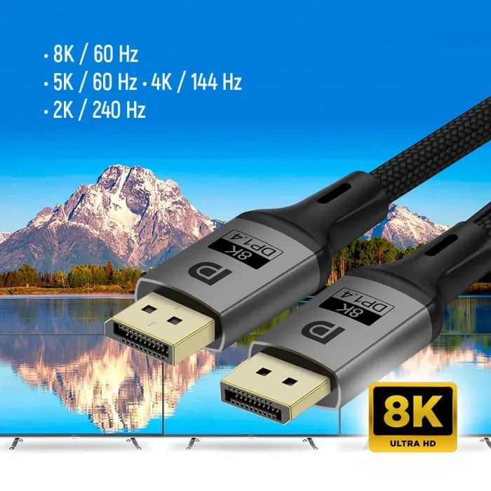 Кабель мультимедійний DisplayPort M to DisplayPort M 1.5m V1.4 8K black ColorWay (CW-CBDP093-BK) зображення 7