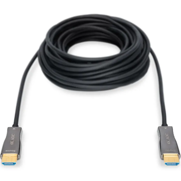 Кабель мультимедийный HDMI M to HDMI M 10m 4K AOC hybrid-fiber black Digitus (AK-330125-100-S) изображение 2