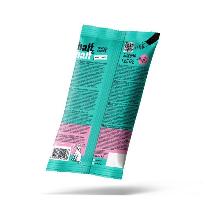 Лакомство для собак Half&Half мясные палочки с креветкой 100 г (4820261921236) изображение 2
