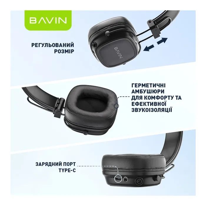 Наушники BAVIN BH-57 Hi-Res Black (HB-BH-57 BK) изображение 8