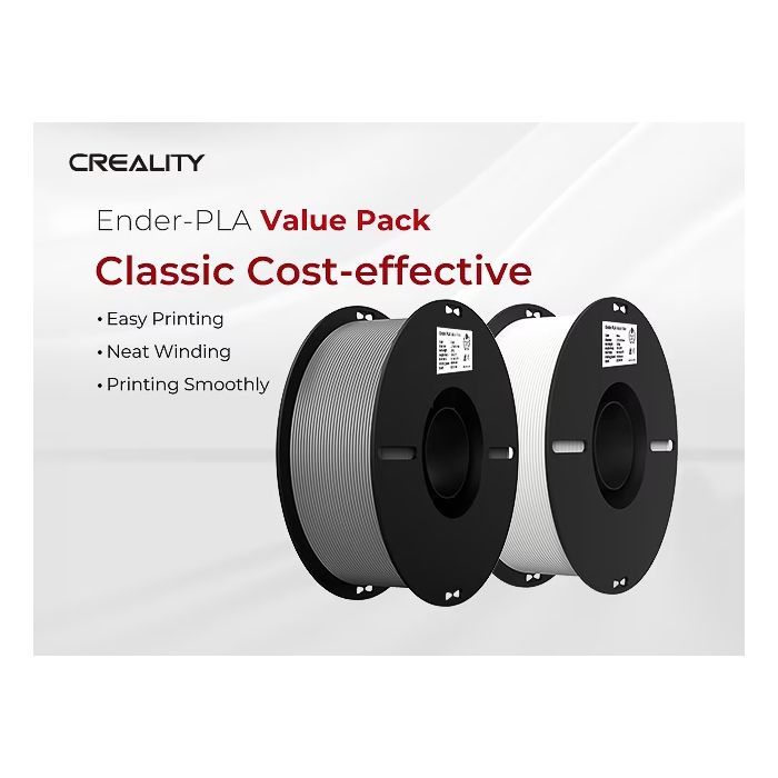 Пластик для 3D-принтера Creality Ender PLA 1.75мм, 2x1кг, white+grey (3301010365) зображення 2