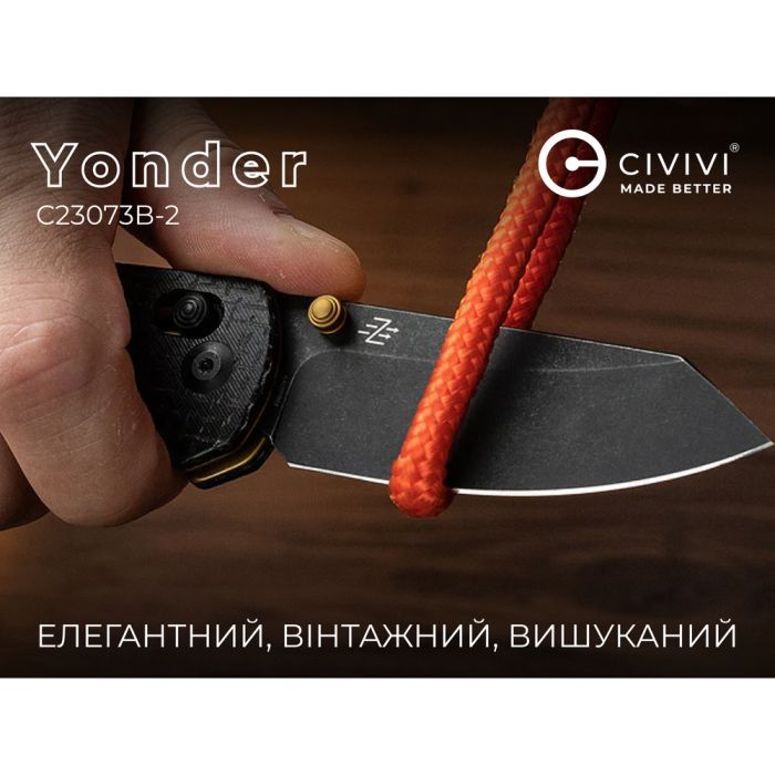 Нож Civivi Yonder, Black Micarta, Black Stonewash (C23073B-2) изображение 14