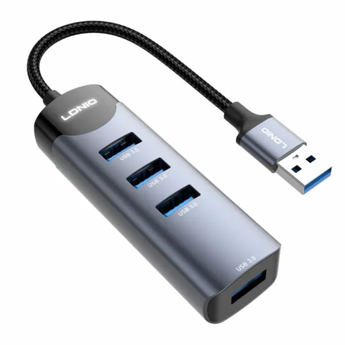 Концентратор LDNIO USB-A + USB-C 4-in-1 4xUSB 3.0 1.2m (DS-134U-1.2M) изображение 4