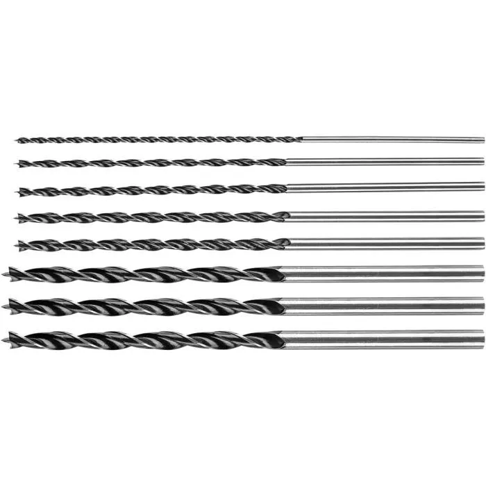 Набор сверл Graphite по дереву, удлиненные, 4–8,10,12x300мм, 7шт (54T573)