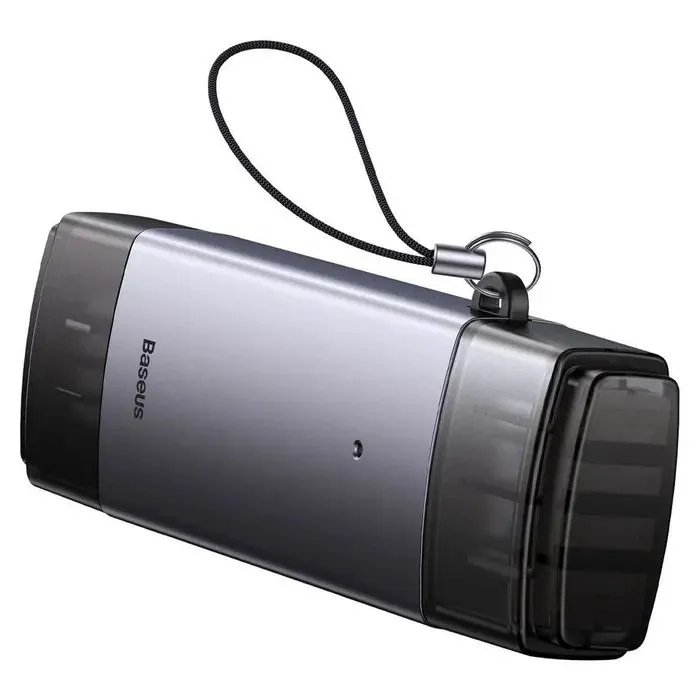 Считыватель флеш-карт Baseus USB-A + USB-C to SD/TF gray (WKQX060113) изображение 4