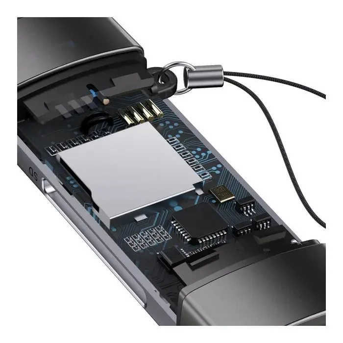 Считыватель флеш-карт Baseus USB-A + USB-C to SD/TF gray (WKQX060113) изображение 6