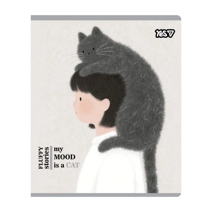 Зошит Yes My mood is a cat А5 12 аркушів коса лінія (768607) зображення 6