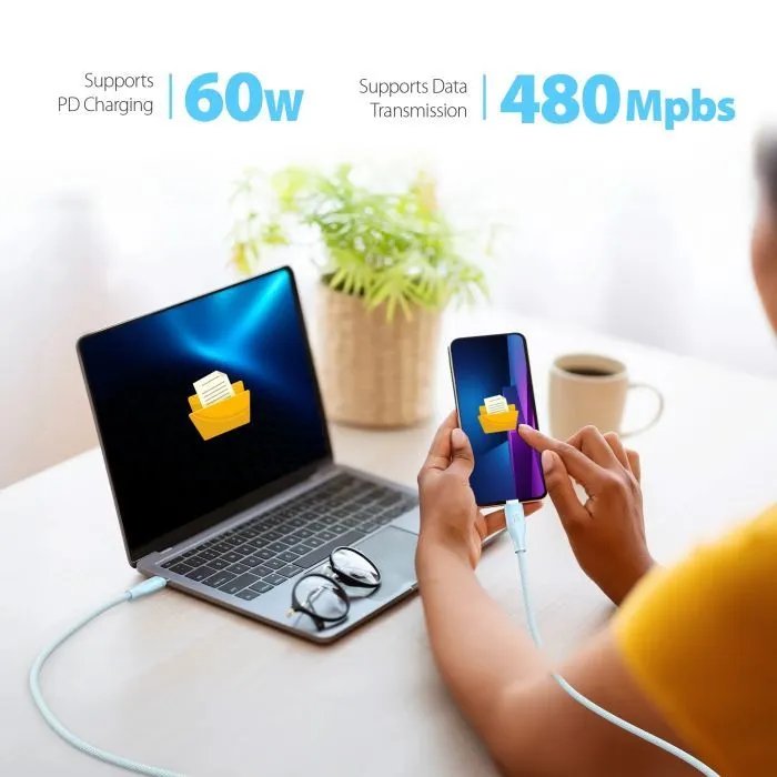 Дата кабель USB-C to USB-C 1.8m 60W (20V/3A) premium J5create (JUCX18L18W-N) изображение 6