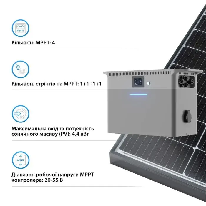 Зарядная станция Deye 2500W, 2.56kWh (SUN-BK250-2.56KWH-EU-AM4-18L) изображение 7