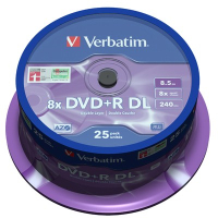 Фото - Оптический диск Verbatim Диск DVD  8.5Gb 8x CakeBox 25шт Matt Silver  43757 (43757)