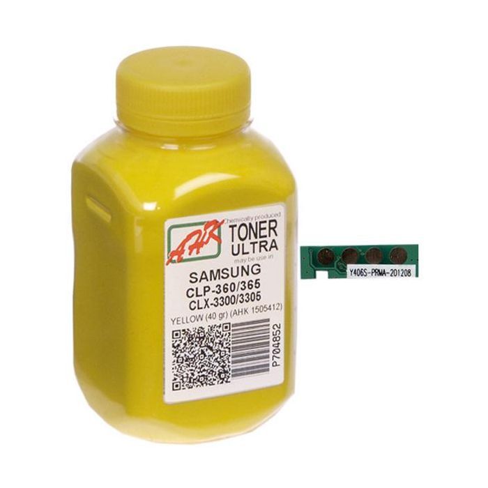 Тонер SAMSUNG CLP-360/365/CLX 3300/3305 Yellow + chip AHK (1505416)