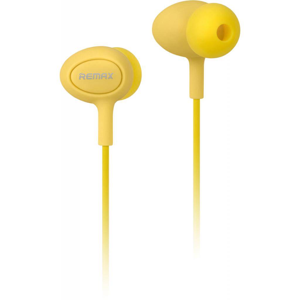 Наушники HF RM-515 Yellow (mic + button call answering) Remax (42266)